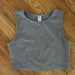 Yogalicious Grey Crop Cropped Sleeveless Tank Top Women M